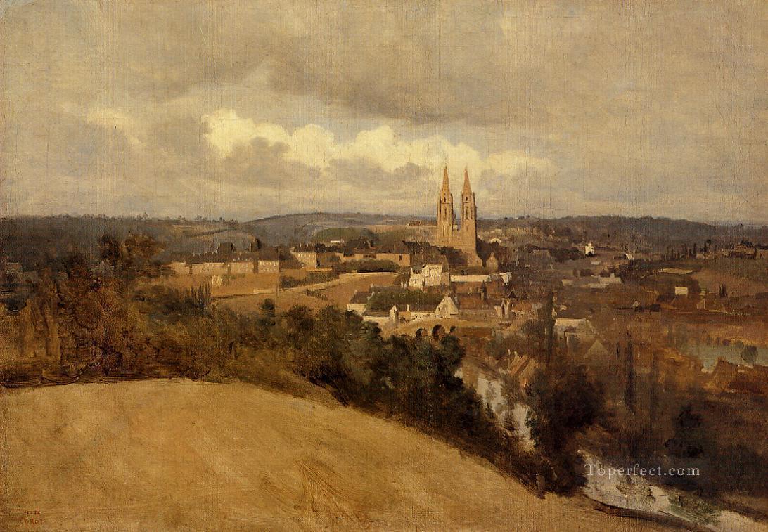 View of Saint Lo plein air Romanticism Jean Baptiste Camille Corot Oil Paintings